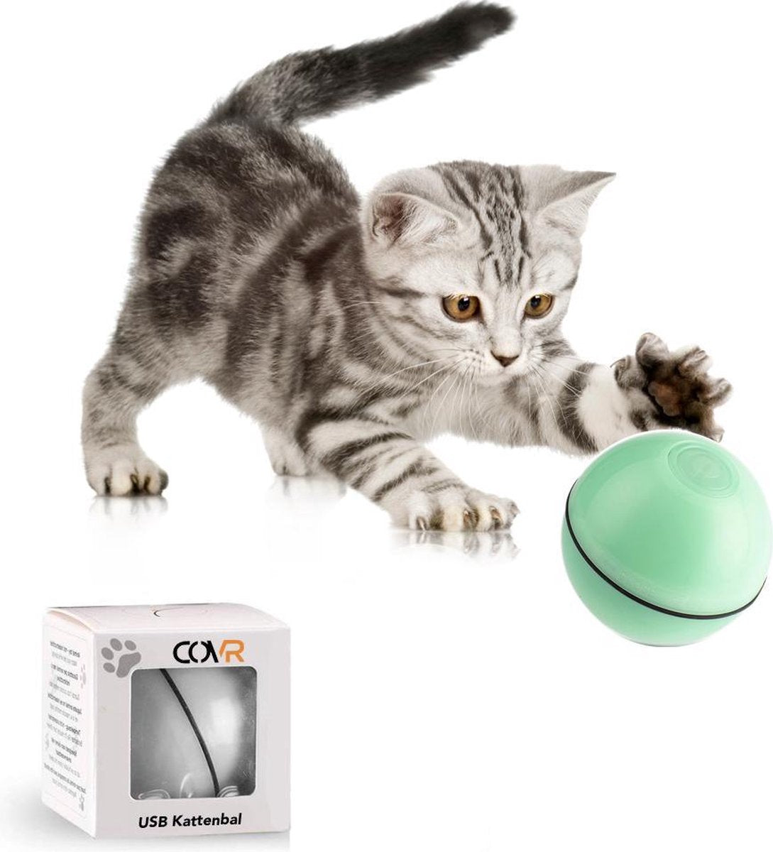 Magic Roller Ball Kattenspeeltjes - Interactief Kattenspeelgoed met LED - Automatisch Rollende Bal - USB Oplaadbaar
