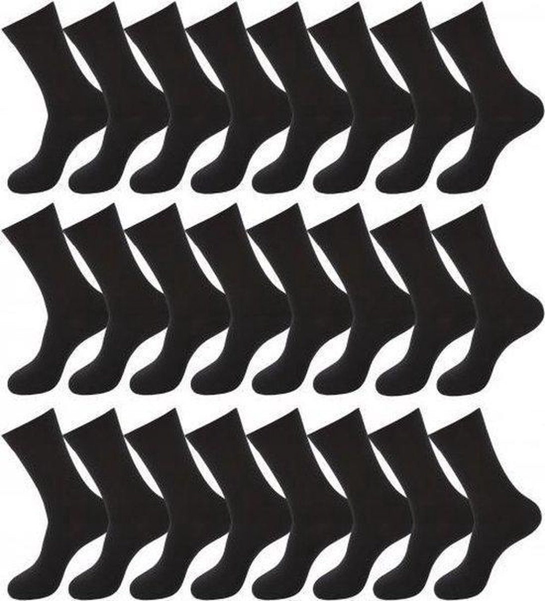 4 Paar Herensokken Damessokken 90% Katoen Kleur Zwart - Sokken Heren - Sokken Dames - Kousen & Beenmode