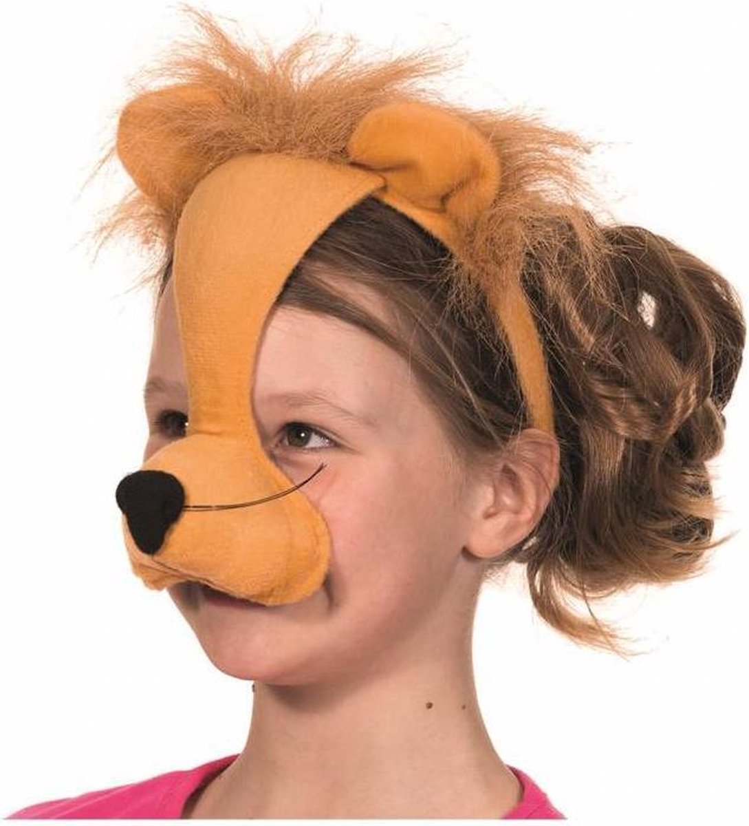 Feestbeest.nl Dierenmasker leeuw met geluid op diadeem
