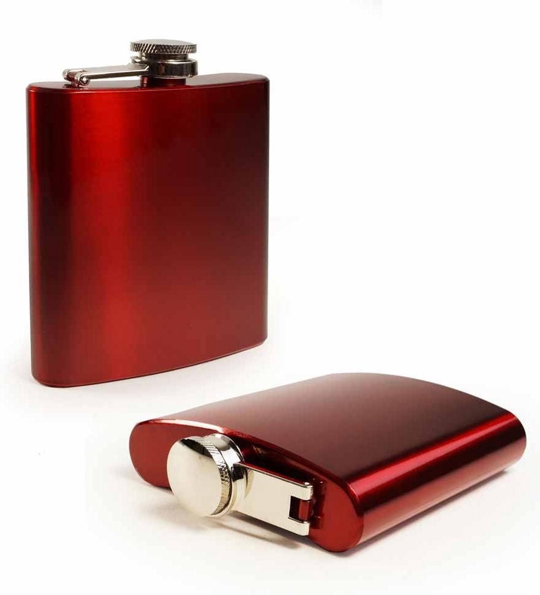 E-Volve - RVS Heupfles - 180 ml - Rood