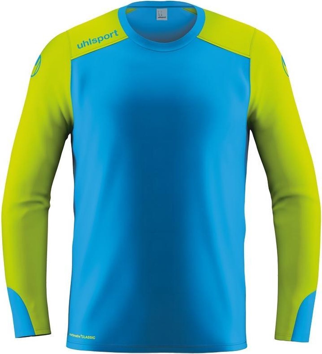 Uhlsport Tower Keepershirt Lange Mouwen Kind Blauw-Fluor Geel Maat 128