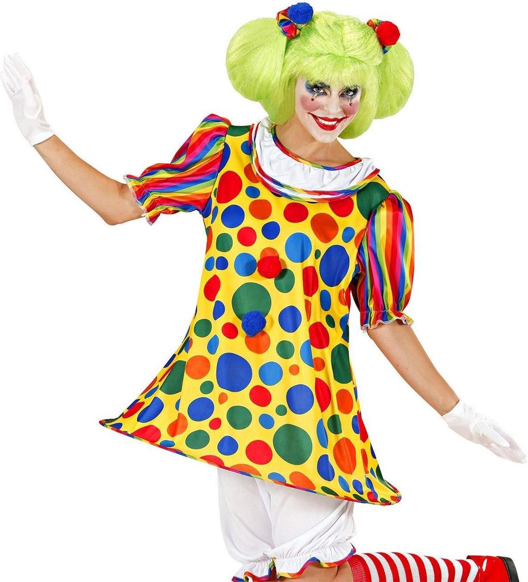 Clown & Nar Kostuum | Vrolijk Clown | Meisje Vrouw | Small | Carnaval kostuum | Verkleedkleding