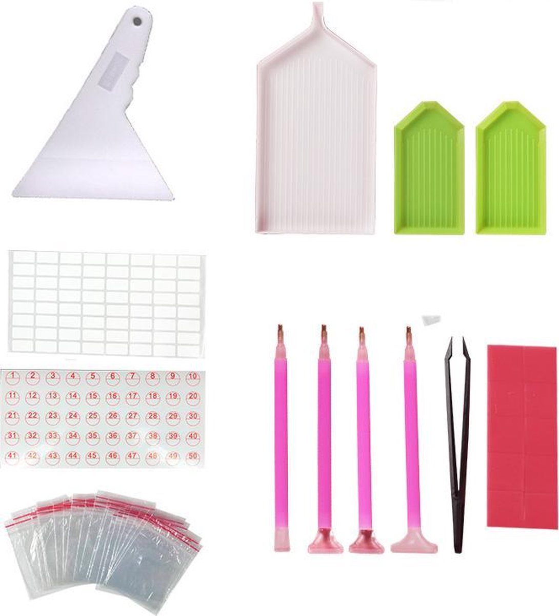 5D Diamant Schilderij Gereedschap en Accessoires - Roller Kit en Pen - Strass Borduurschilderijen - Diamant Painting Set - 38 stuk