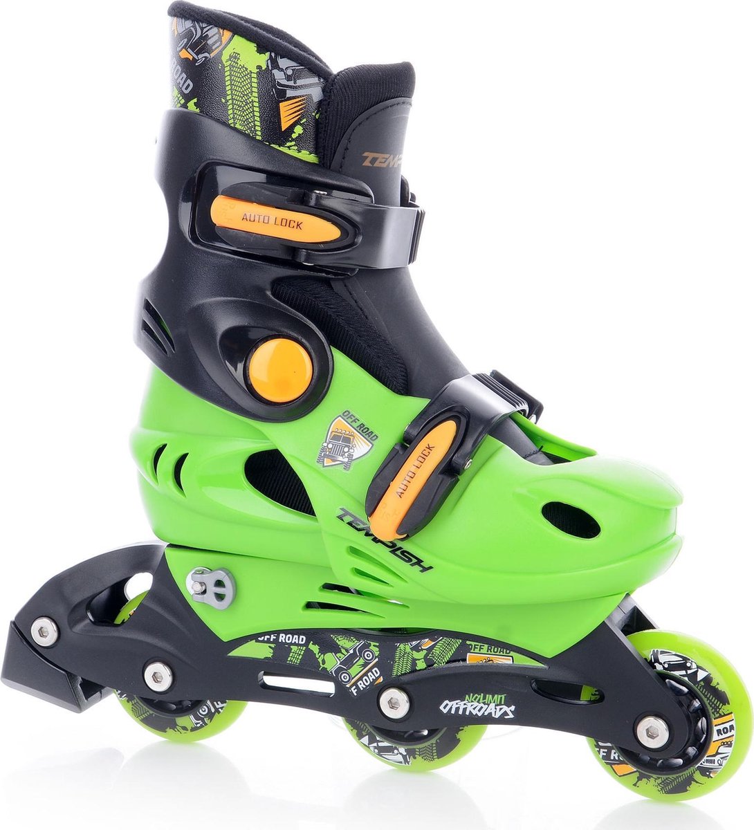 Tempish Inlineskates - Maat 30-33 - Unisex - groen/zwart/oranje