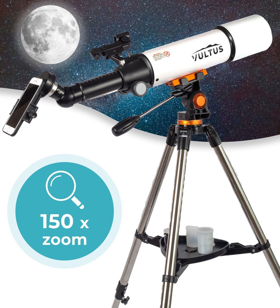 Vultus Telescoop - 150x - Sterrenkijker Volwassenen / Gevorderden - Inclusief Statief en Draagtas - Vultus - 80/500