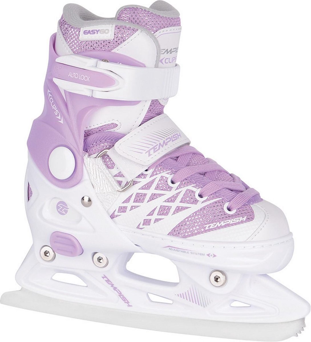 Tempish Kunstschaatsen verstelbaar CLIPS ICE Meisjes Wit/Violet 29-32