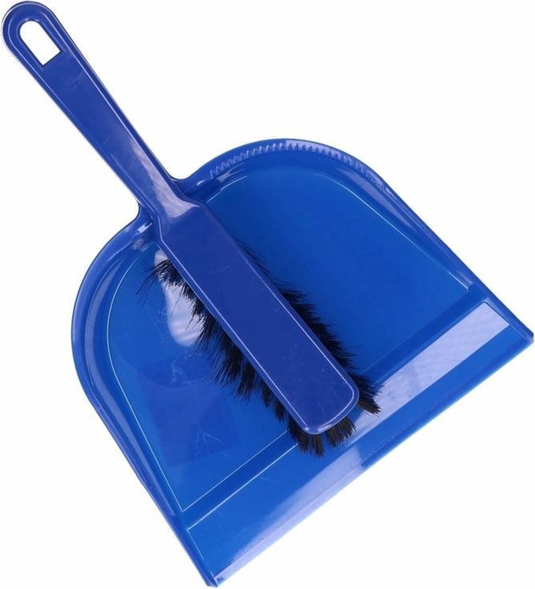 Plastic stoffer en blik blauw