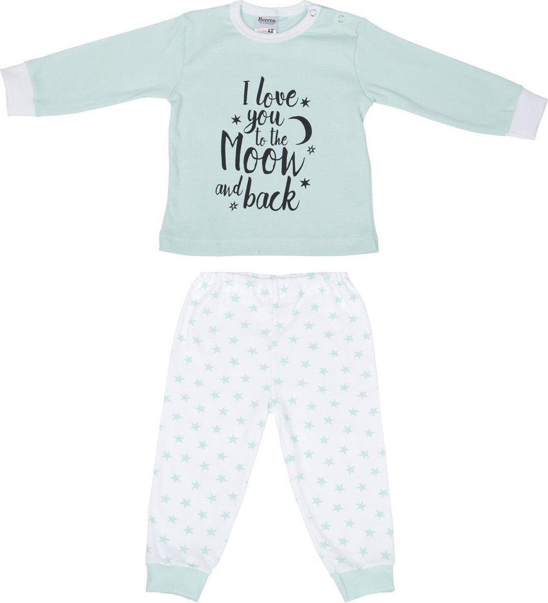 Baby pyjama Beeren "To the Moon" Mint maat 98/104