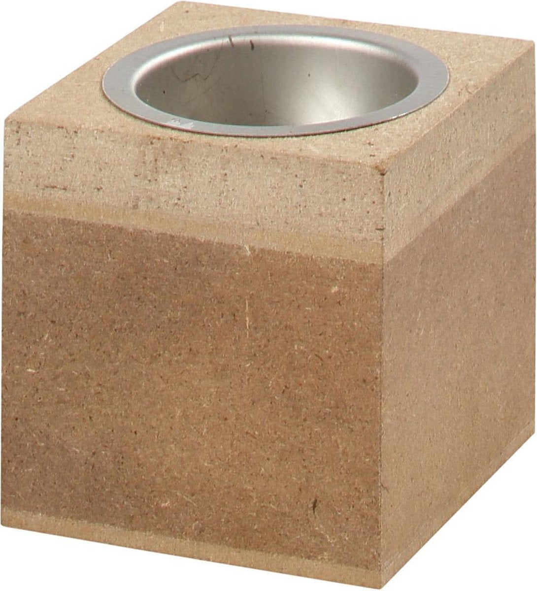 Theelichthouder 60x60x60 mm MDF - 1 st