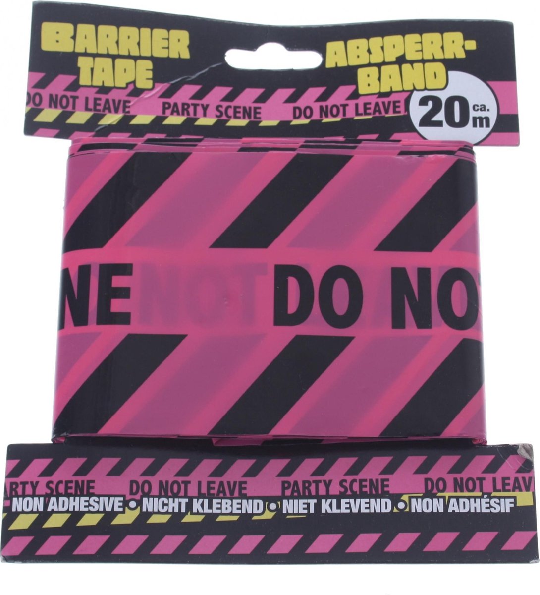 Amigo Feestlint 20 Meter Roze/zwart