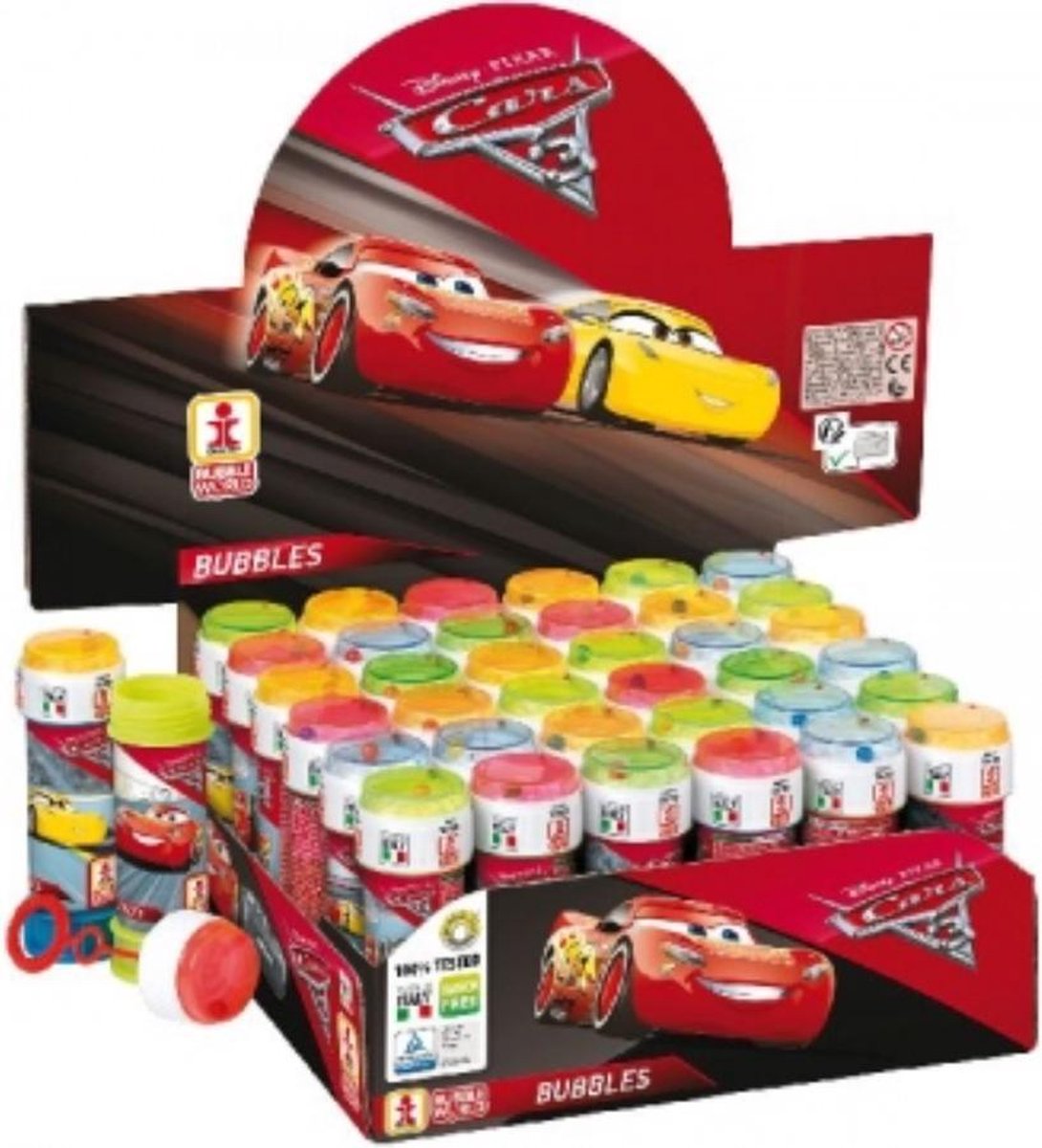 TimeCares Bellenblaas - Cars - Disney - Spel - Sport - Outdoor - Buitenspelen - Hypoallergeen vrij - Kathon vrij - 60 ml - 36 stuks