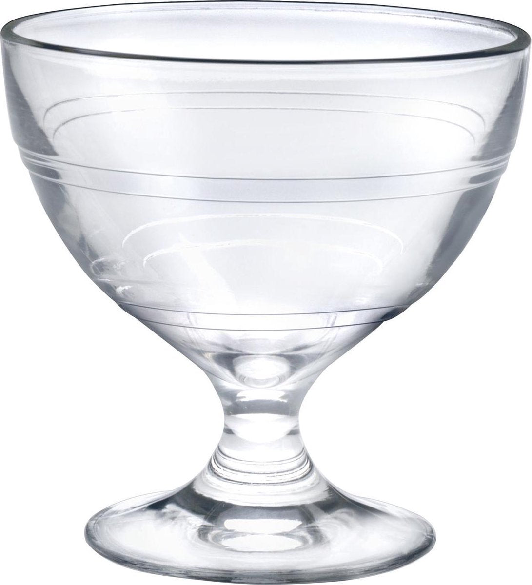 Duralex 6 Dessertcoupes op Voet in Gehard Glas Gigogne 25cl