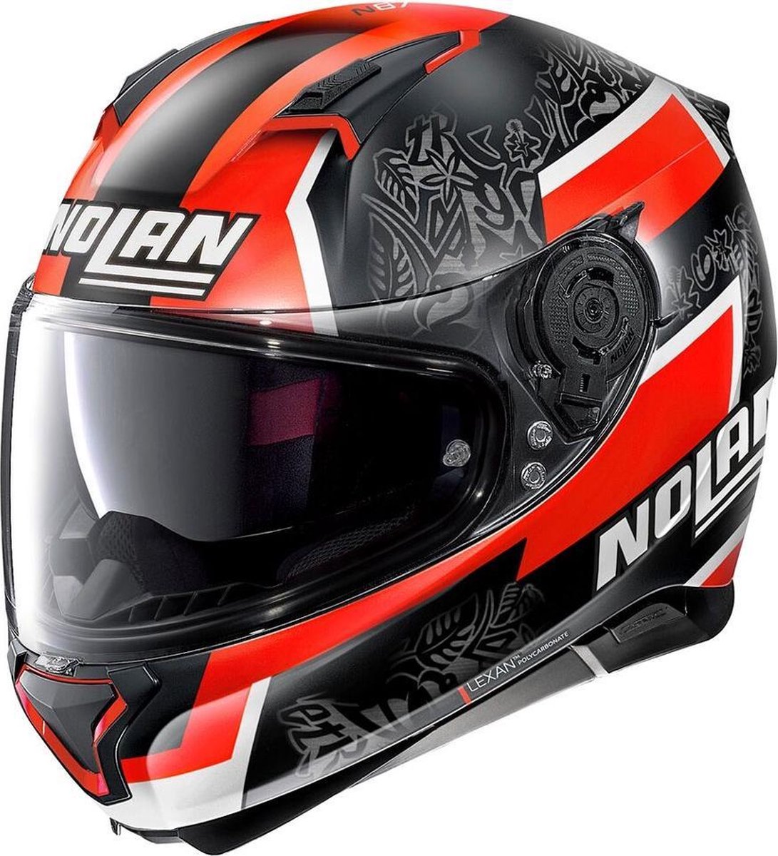 Nolan N87 Gemini 94 Petrucci Flat Black Red White Integraalhelm - Motorhelm - Maat L