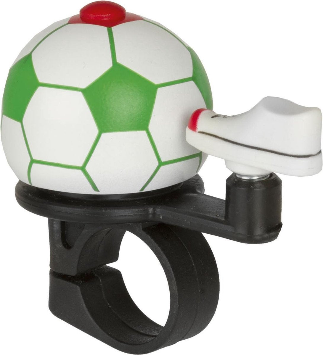 M-wave Fietsbel Mini Voetbal Rood Wit Groen