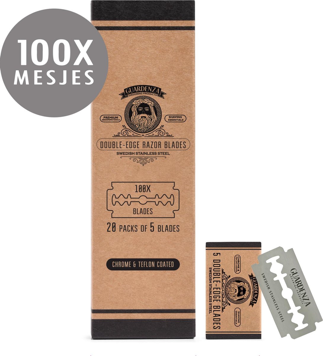 Guardenza Double Edge Scheermesjes - 100 stuks - Shavette - Safety Razor