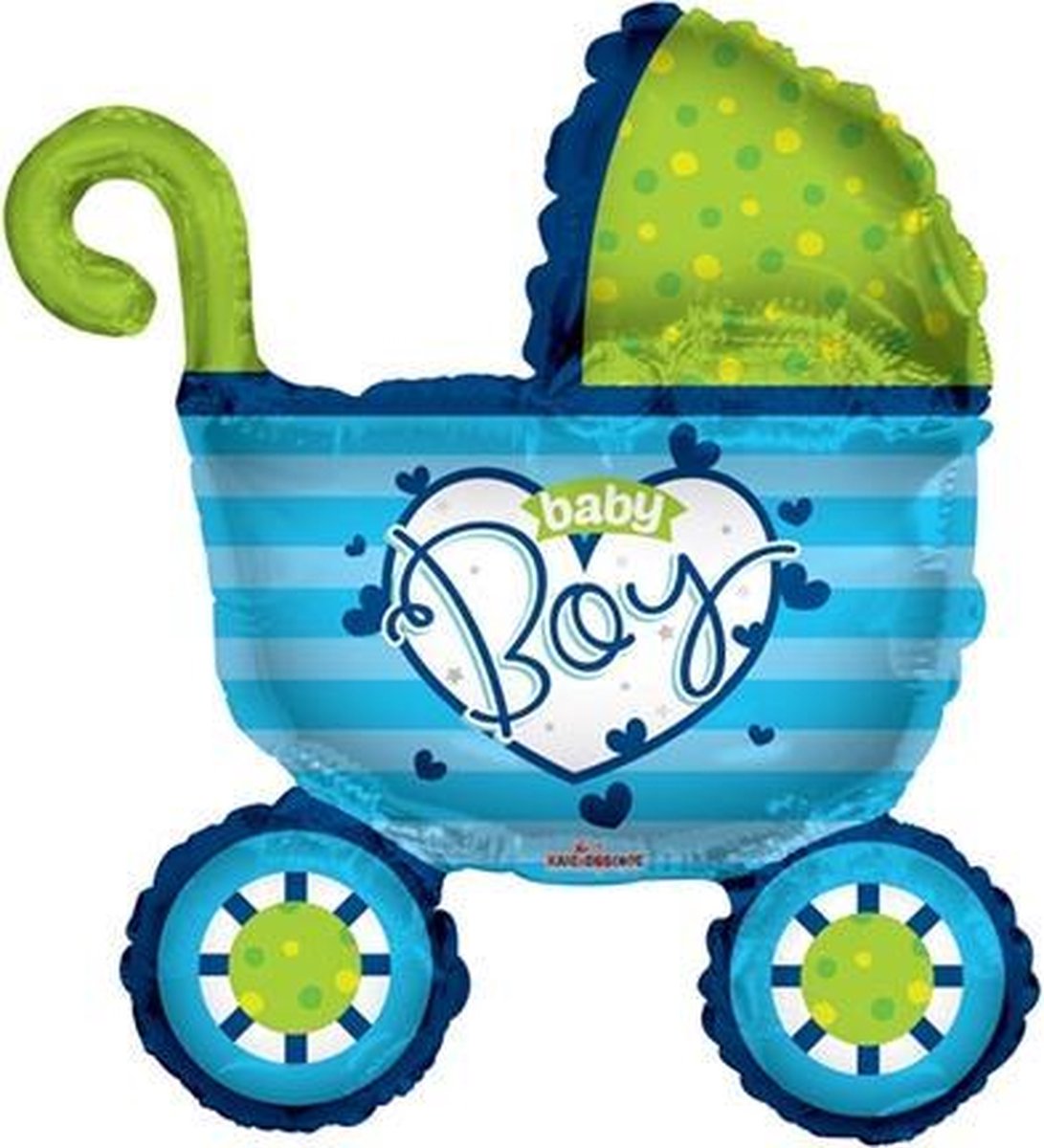 Folie ballon kinderwagen blauwe 91.4 cm groot