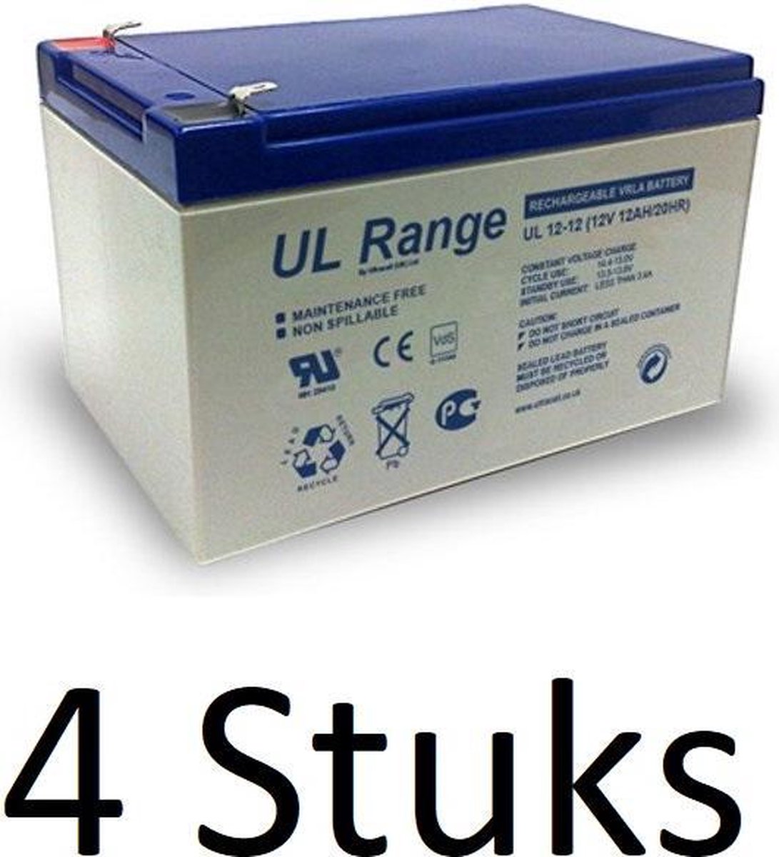 4 Stuks Ultracell loodaccu 12v 12000mAh