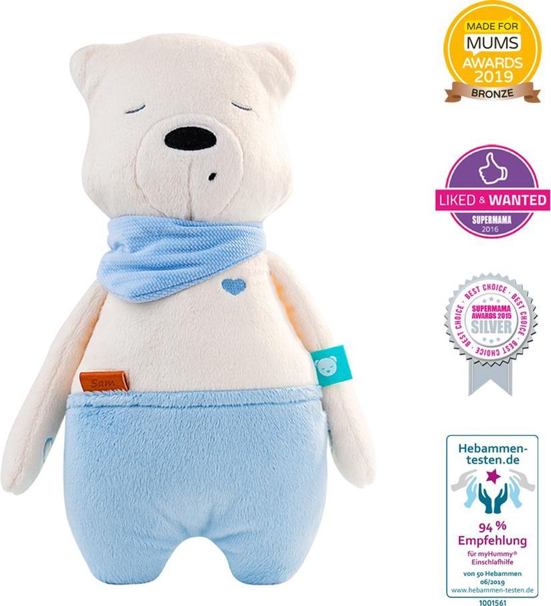 Myhummy Slaapsensor Junior Premium Plus 23 Cm Blauw/wit