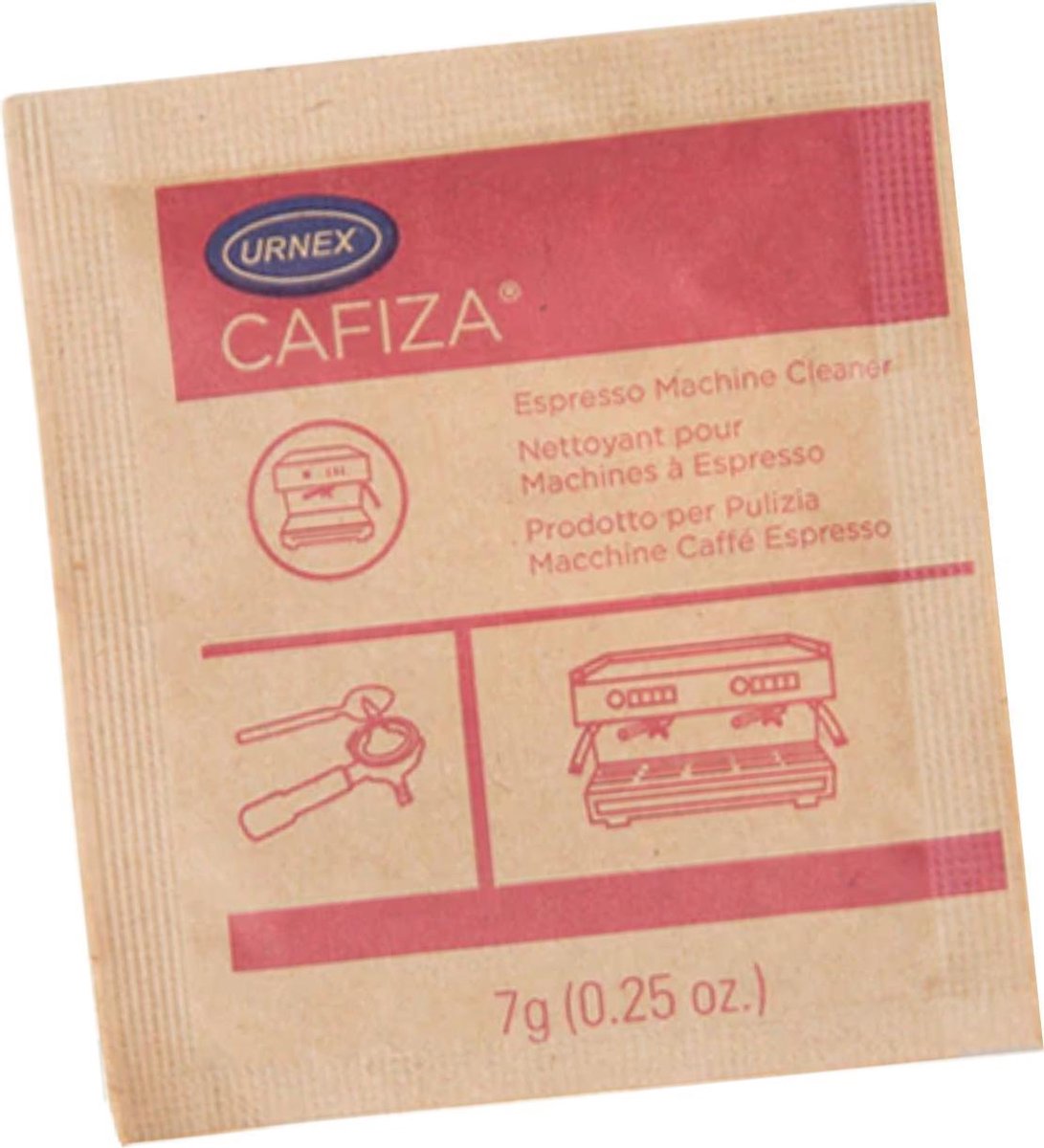 Urnex Cafiza portie 7gram - blindfilter - backflush - koffiemachine reiniging - espressomachine reiniging - barista-accessoires - barista tools  - thuis barista