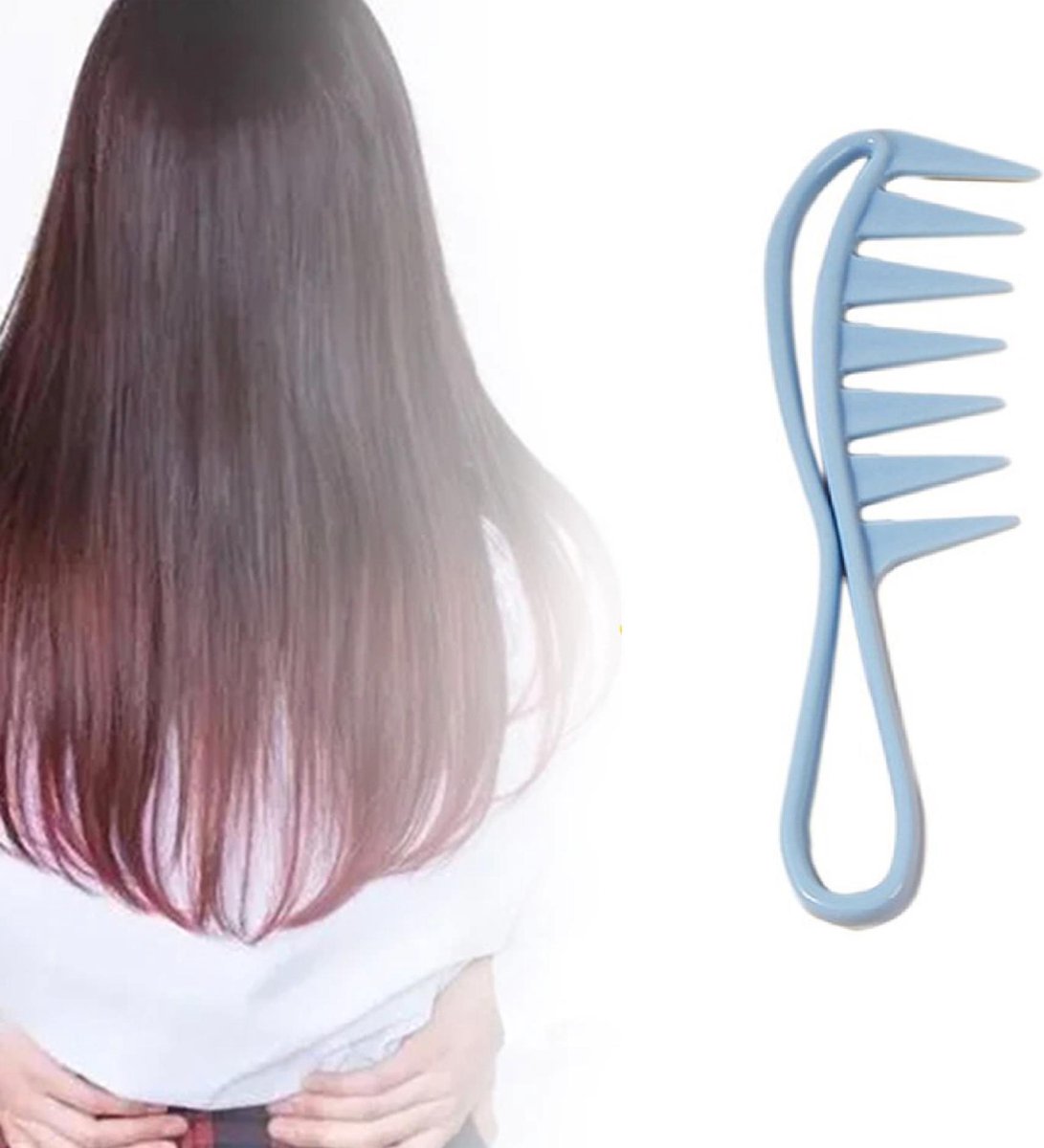 Cabantis Brede Grove Shark Kam|Styling Tool zwart|Kapper Kam|Haar Kam|Anti-klit|Anti-statisch|Blauw