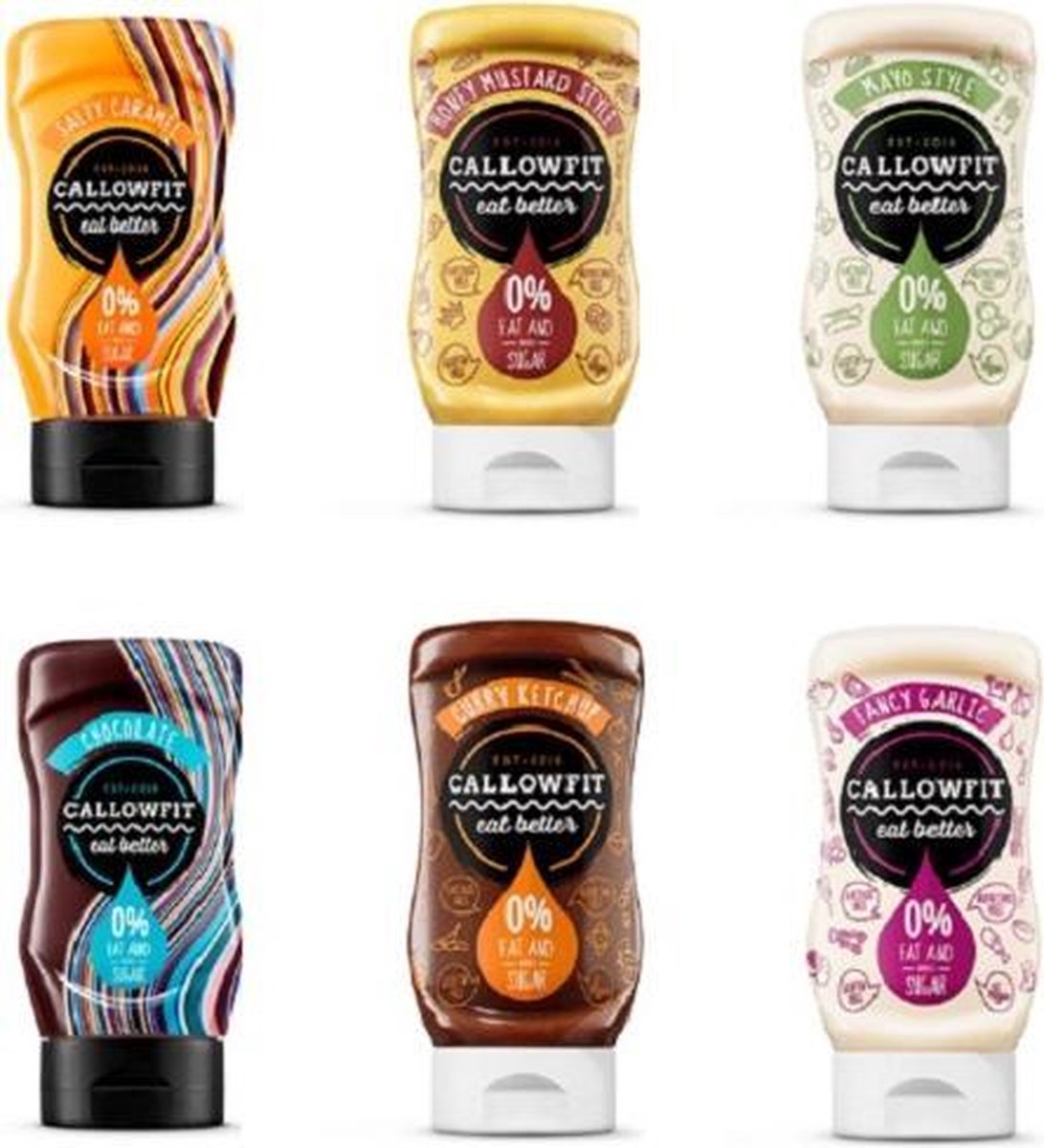 CALLOWFIT | Mix Sauzen | Voordeelpakket | 6 x 300 ml | Geen vet