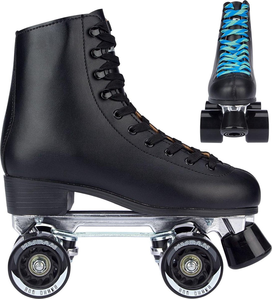 Nijdam Retro Rolschaatsen - Leder - Zwart - 37