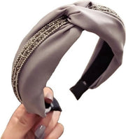 MINIIYOU® Diadeem Grijs Dames - twist - knoop - met kristallen - Valt gemiddeld tot groot