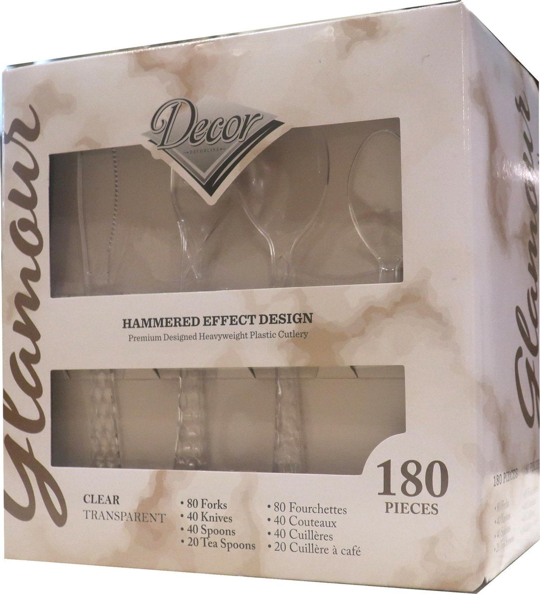 Glamour Transparant Bestek set 180 stuks.