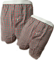 Embrator 2-stuks mannen Boxershort geweven katoen groen/rood/wit 4XL