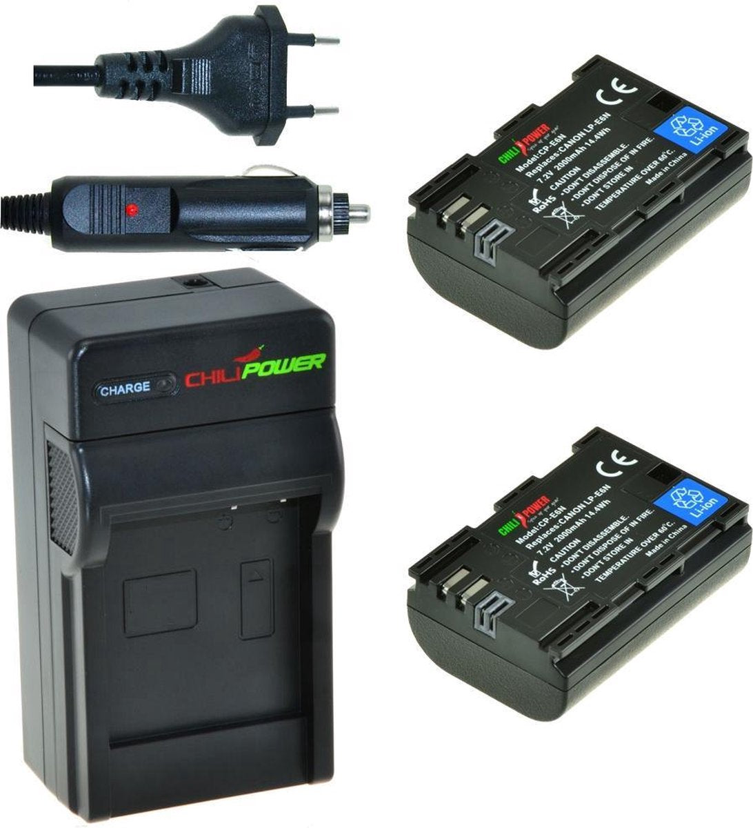 ChiliPower LP-E6N Canon Kit - Camera Batterij Set