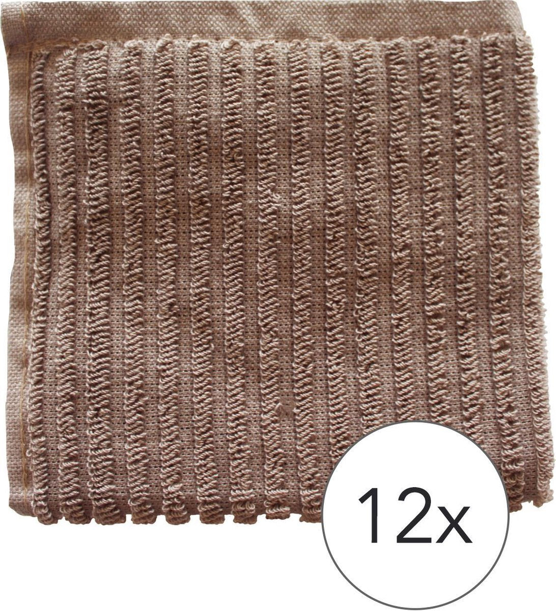 EM Kitchen Set Taupe - 12 Vaatdoeken 30x30cm