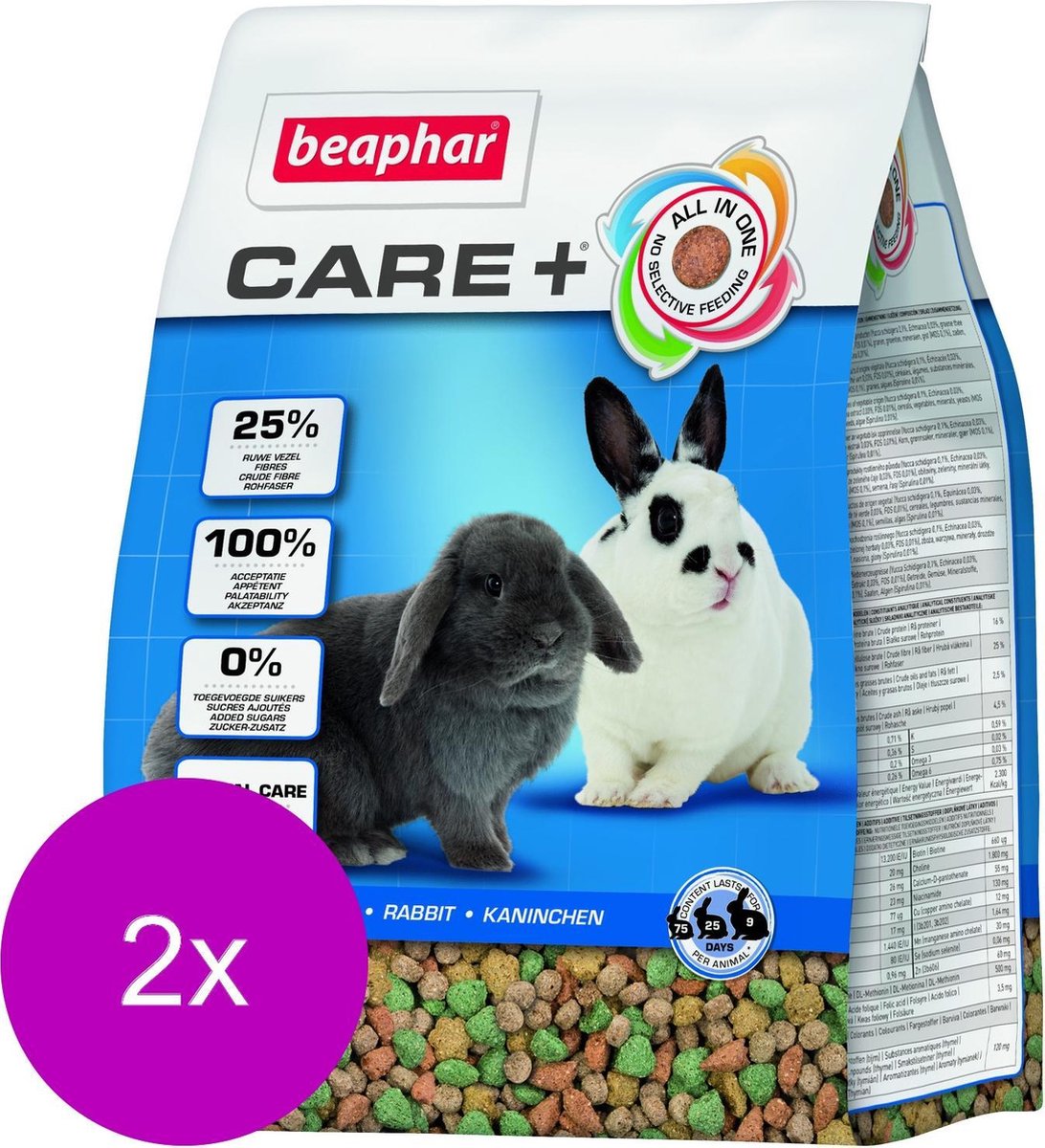 Beaphar Care+ Konijn - Konijnenvoer - 2 x 1
