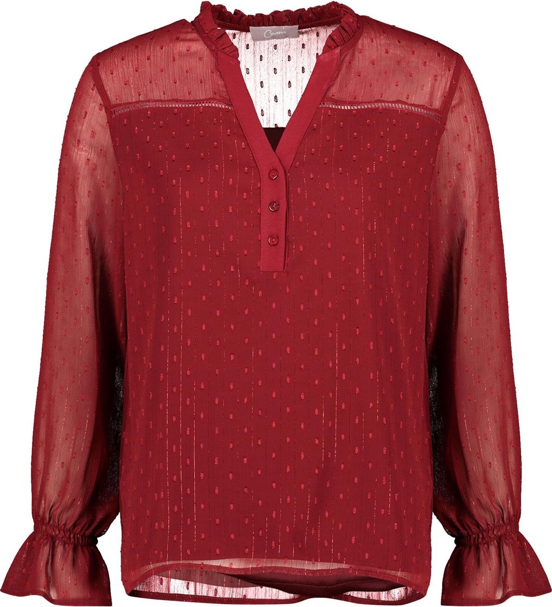 Cassis - Blouse met reliëfborduurwerk - Bordeaux