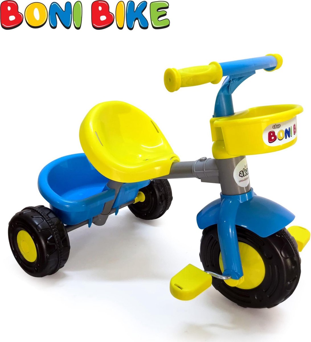 Akar Toys - Bonibike - 3 Wieler / Driewieler / Loopfiets / Driewieler Loopfiets - Geel