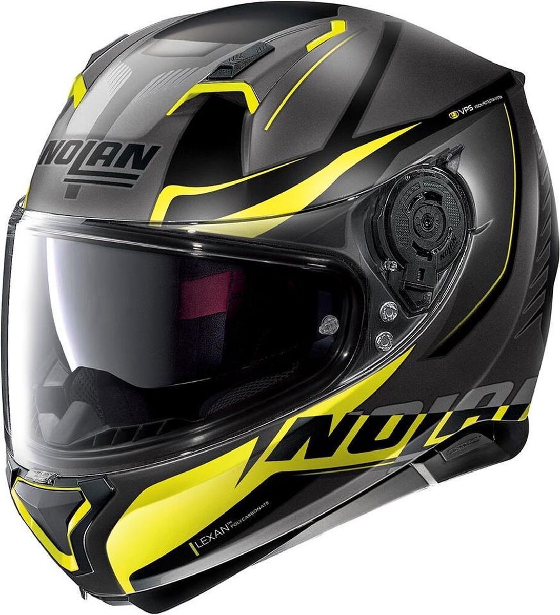 Nolan N87 Miles 88 Flat Lava Grey Yellow Integraalhelm - Motorhelm - Maat S