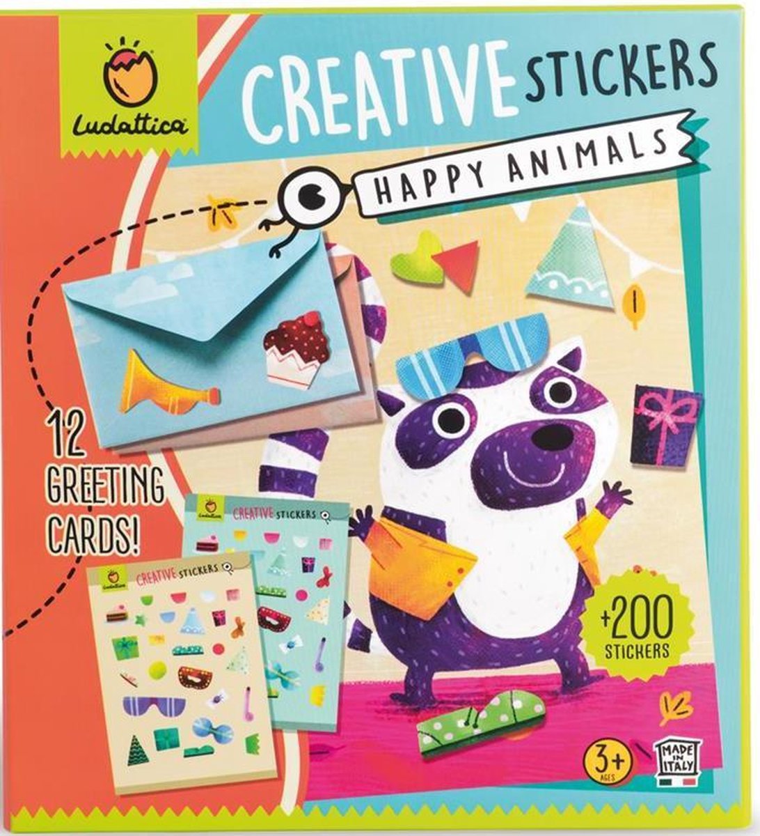 Ludattica Stickers Creative - Happy Animals Junior 200 Stuks