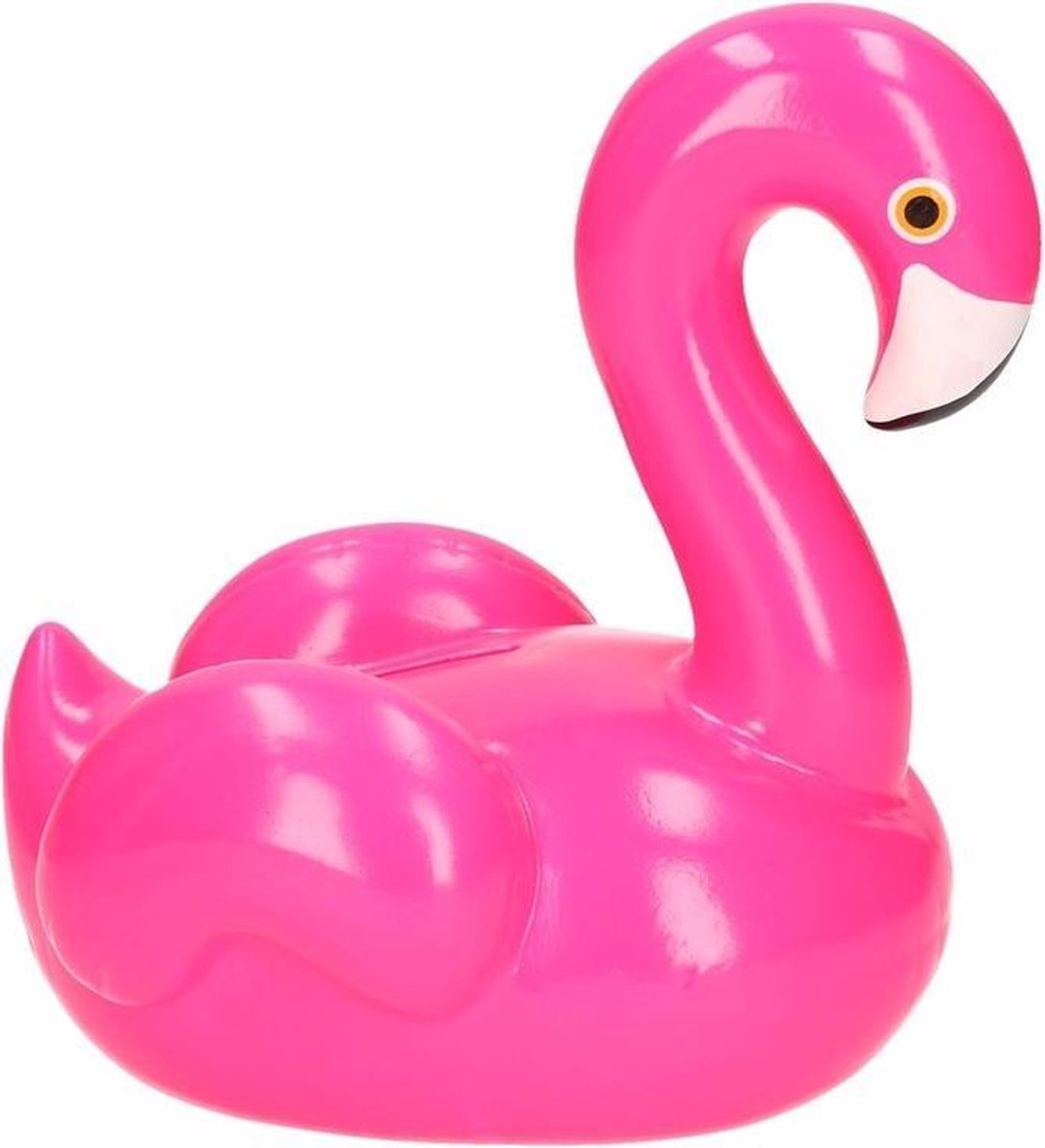 Flamingo spaarpot fuchsia 19 cm