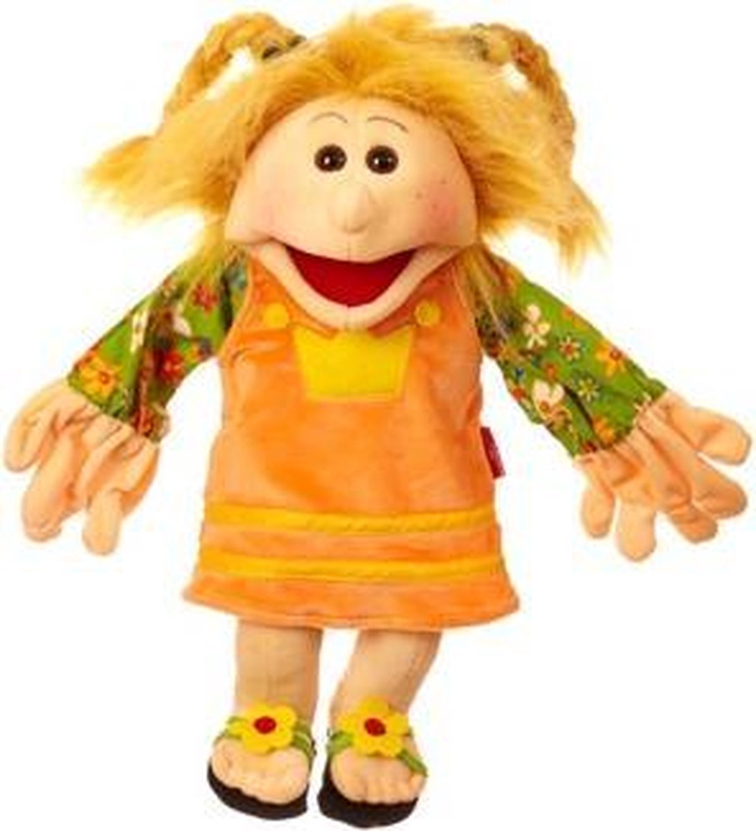 Handpop - Kleine Jenny met vlechten 45 cm