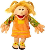 Handpop - Kleine Jenny met vlechten 45 cm