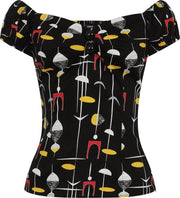 Collectif Dolores Atomic 50's Top Zwart