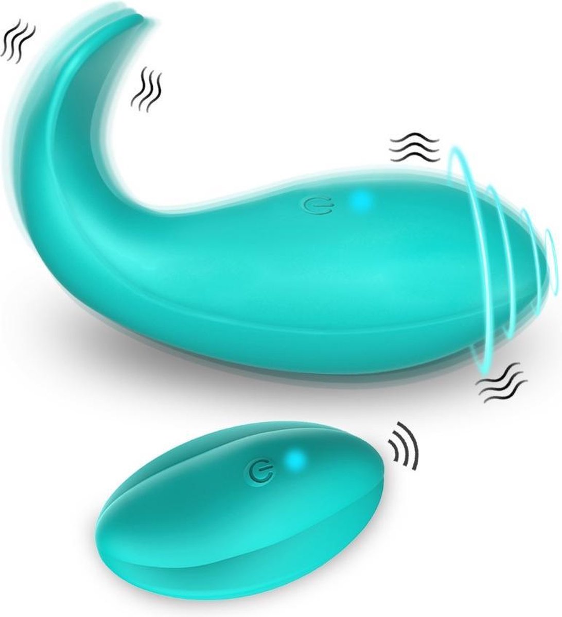 Vibrerend Slipje Vibrator - Luxe Wearable Sexspeeltjes met Afstandsbediening - 9.3 cm - Turquoise