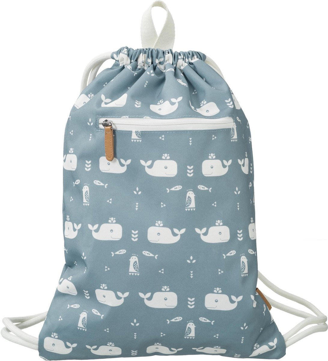 Fresk zwemtas Whale blue fog - zwemzak - turnzak - turntas -sporttas - kind - blauw