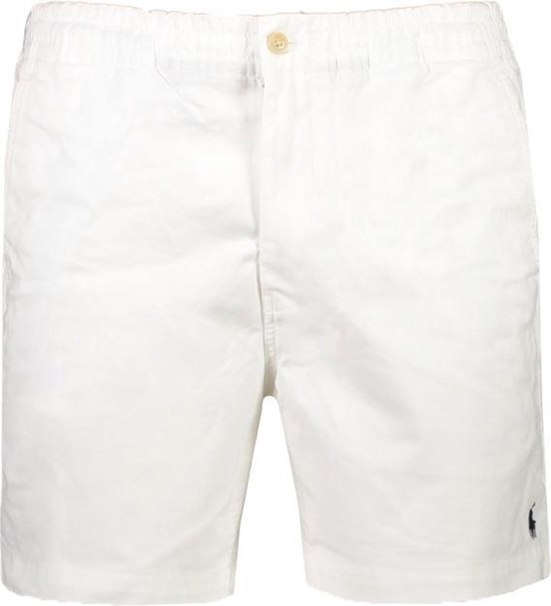 Polo Ralph Lauren  Korte Broek Wit Getailleerd - Maat M - Heren - Lente/Zomer Collectie - Katoen;Elastaan