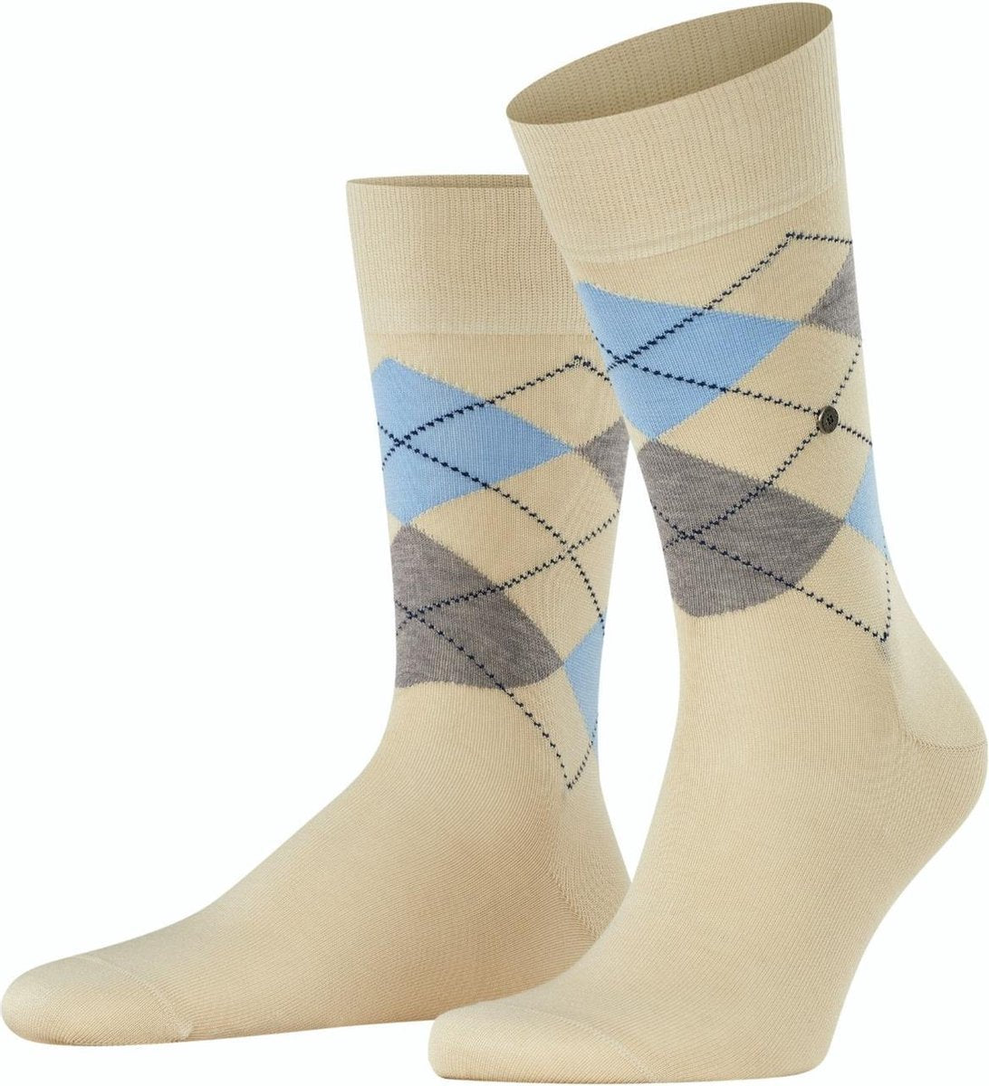 Burlington Manchester Herensok 20182 - Meerkleurig 4007 white delight Heren - 40-46