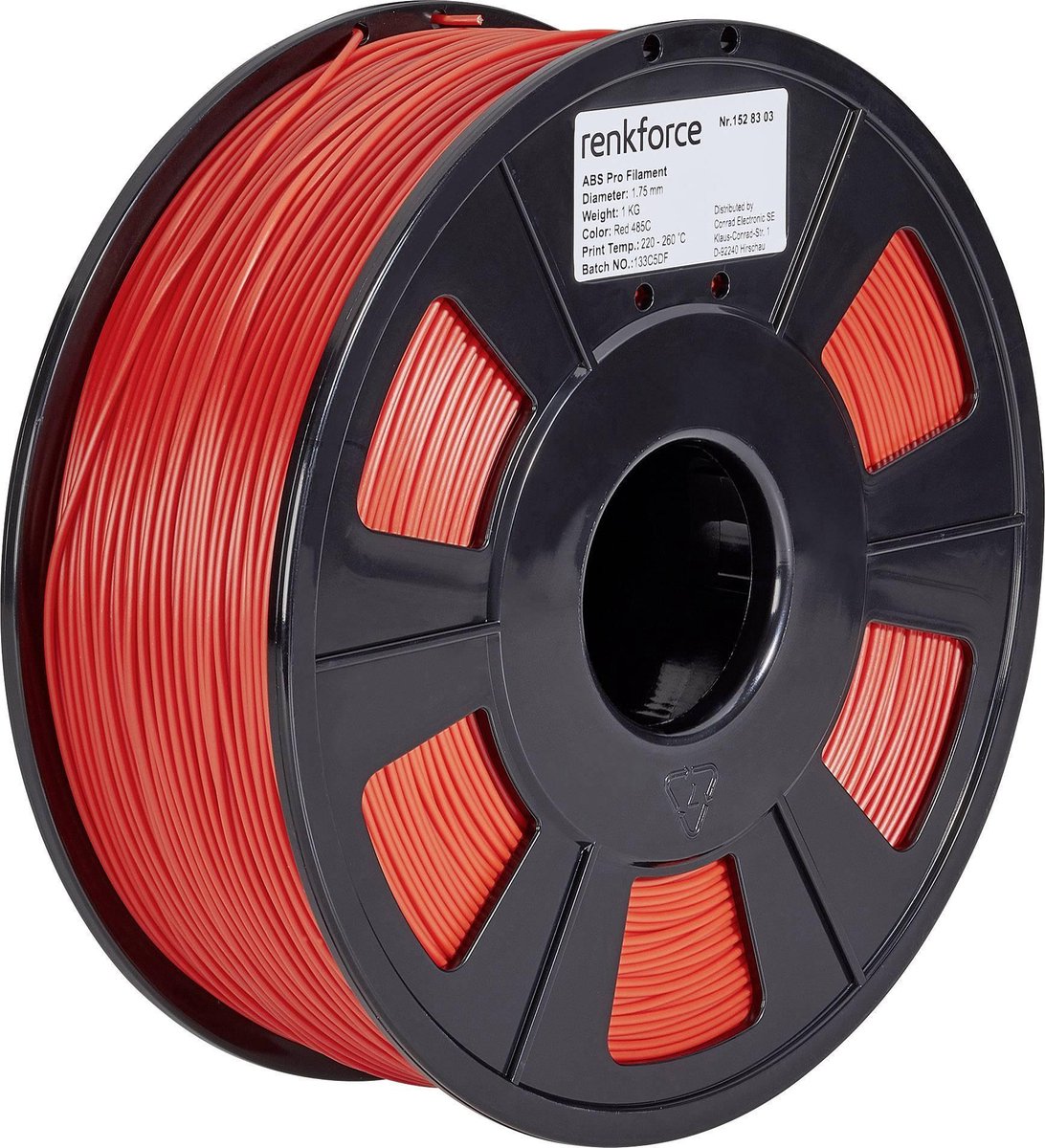 Filament Renkforce ABS kunststof 1.75 mm Rood 1 kg