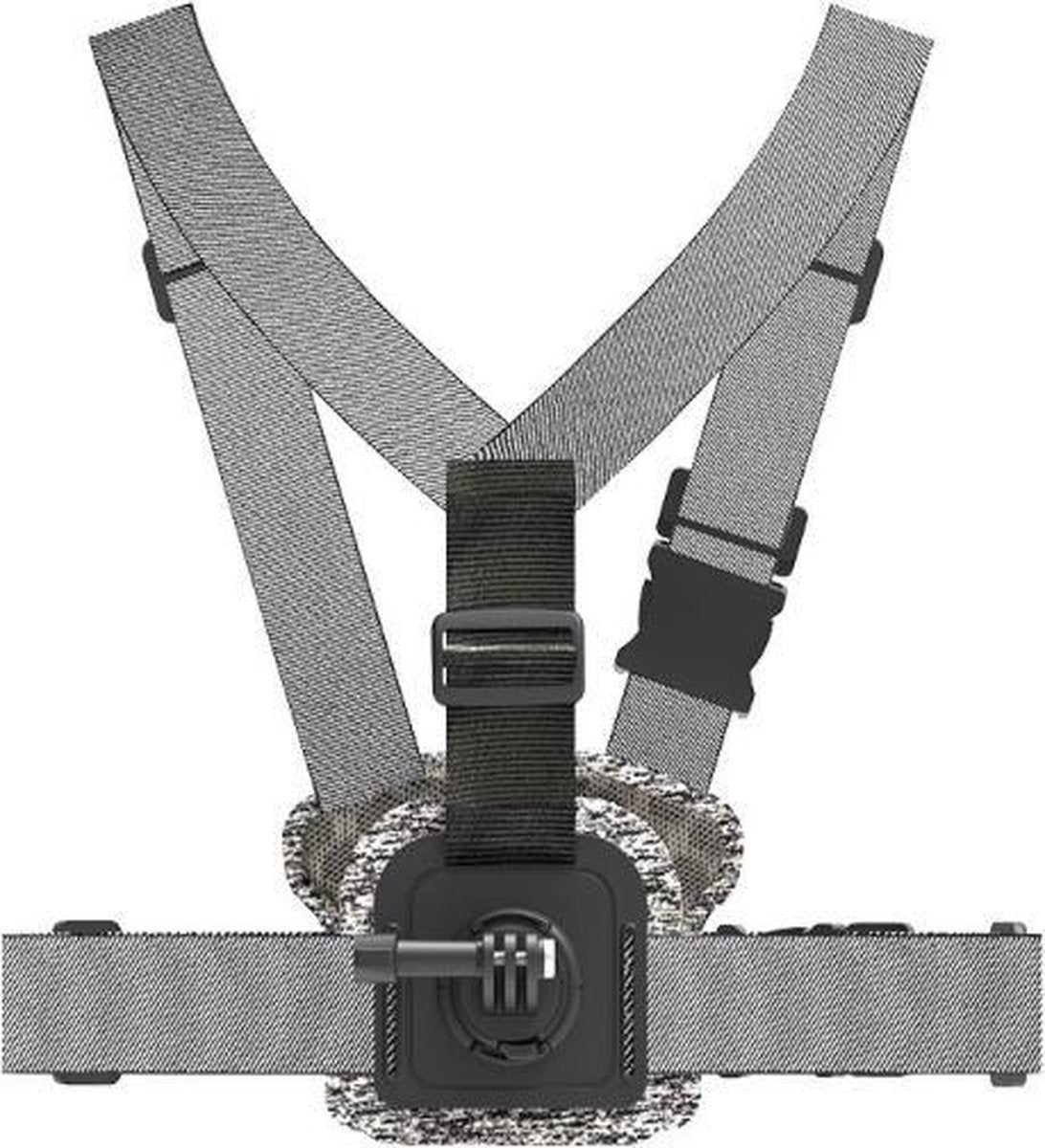 PRO SERIES Verbeterde Hoge Elastische Borstband (kan camera zowel aan de voor- als achterkant installeren) voor GoPro / DJI OSMO & ActionCam - Grijs