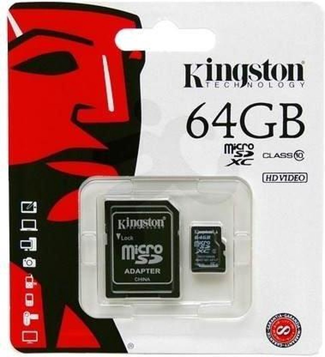 64GB Micro SDXC Kingston Class 10 + Adapter