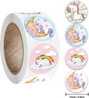 500 stickers op rol unicorn - eenhoorn 2