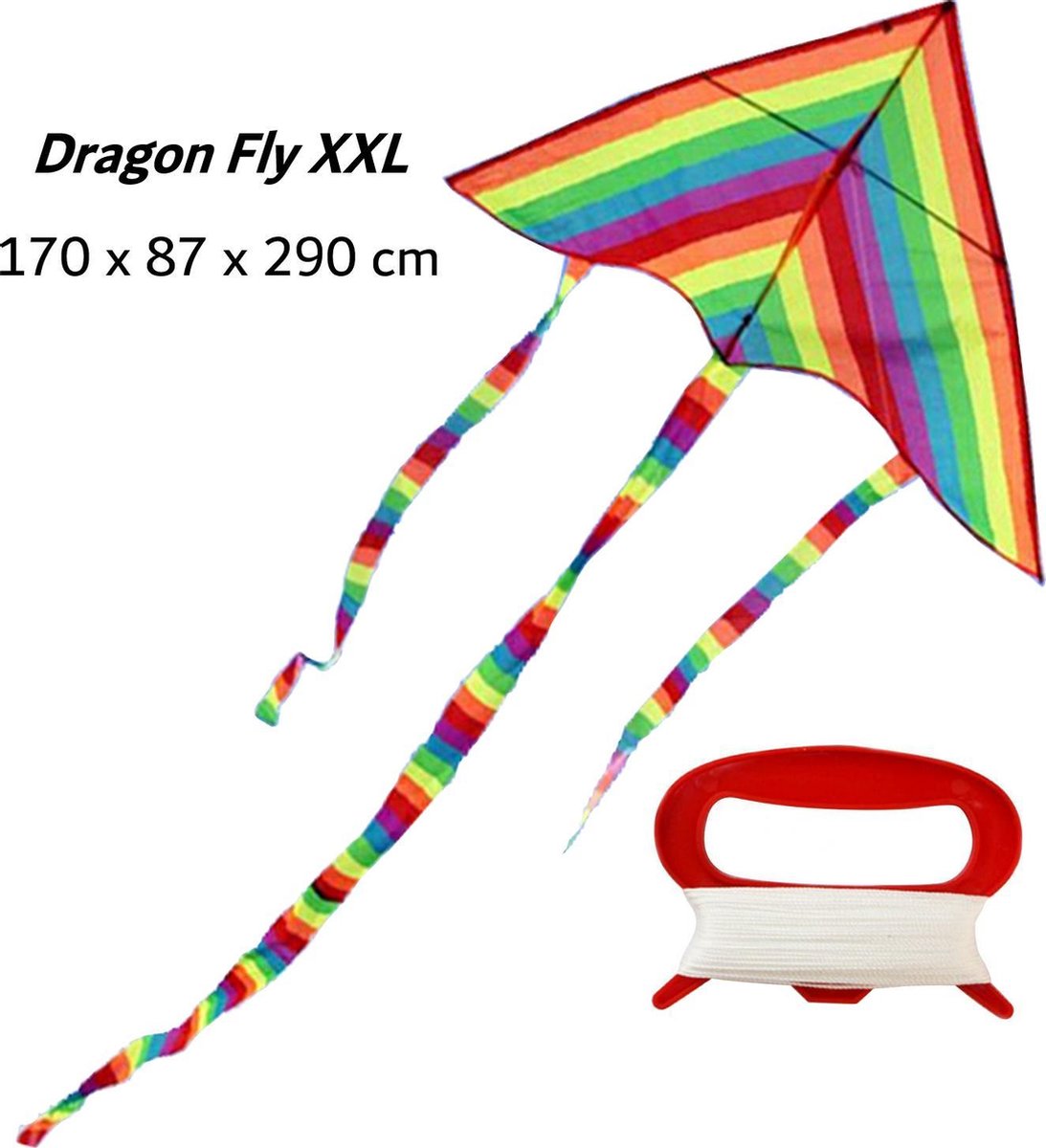 Dragon Fly Staartvlieger Regenboog 170 x 87 x 290 cm