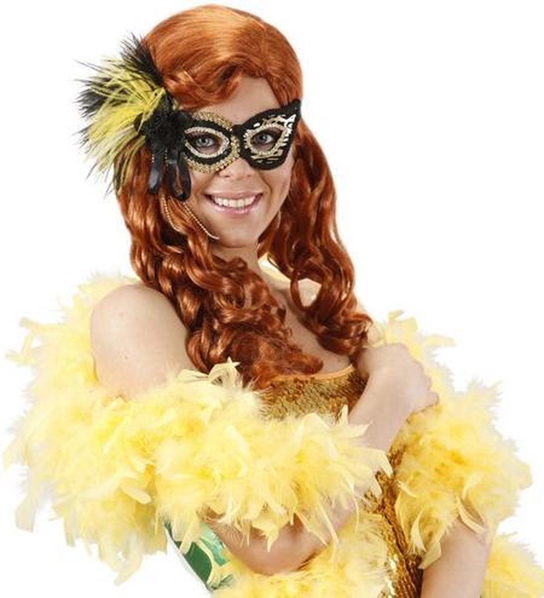 Zwart en goudkleurig halfmasker voor volwassenen - Verkleedmasker